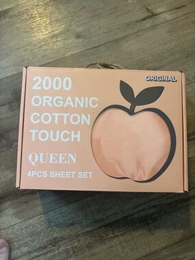 Organic Cotton-Touch Queen Sheet Set in Peach - 4-Piece